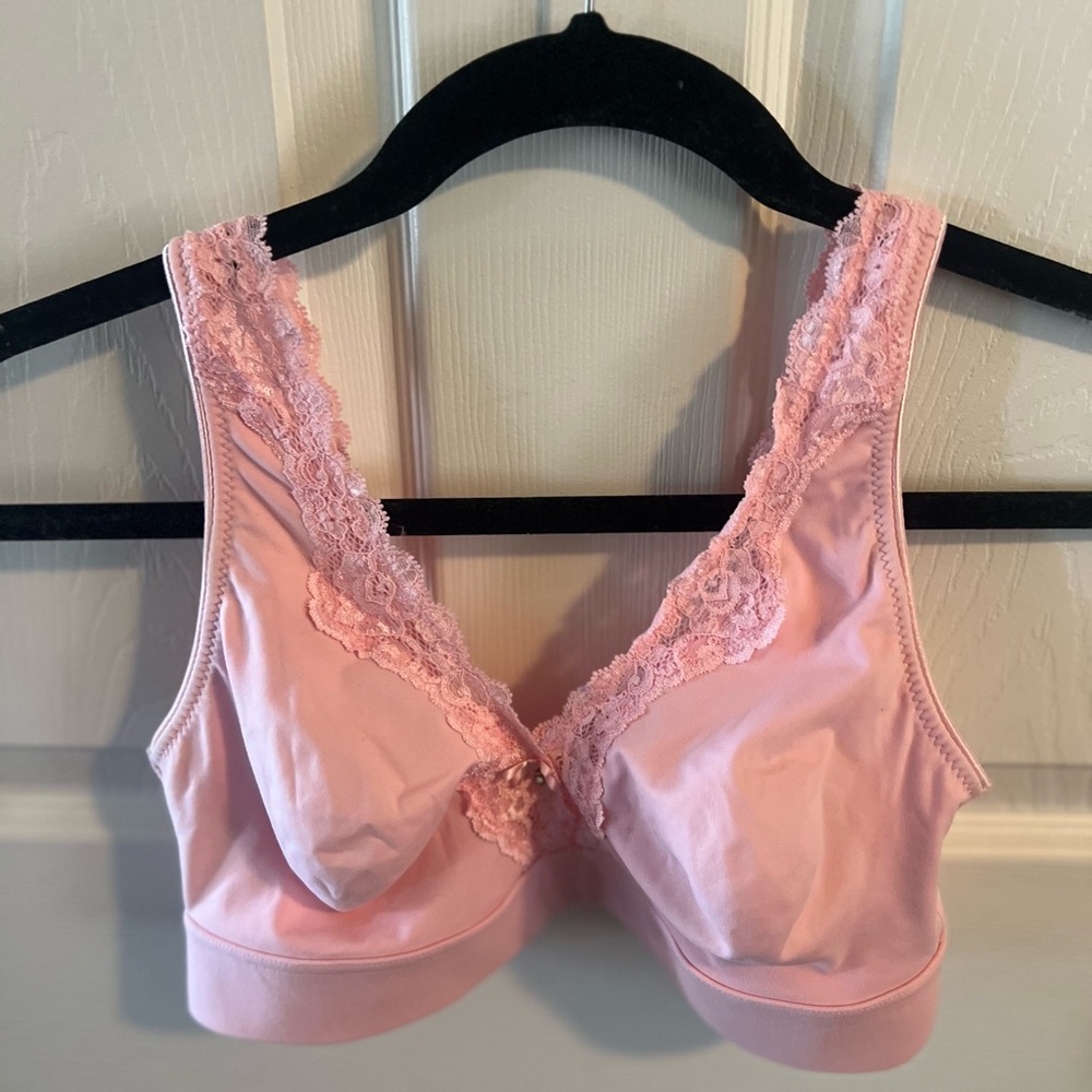 Soma Soft Pink Lace Bra Embraceable Wireless Unlined
